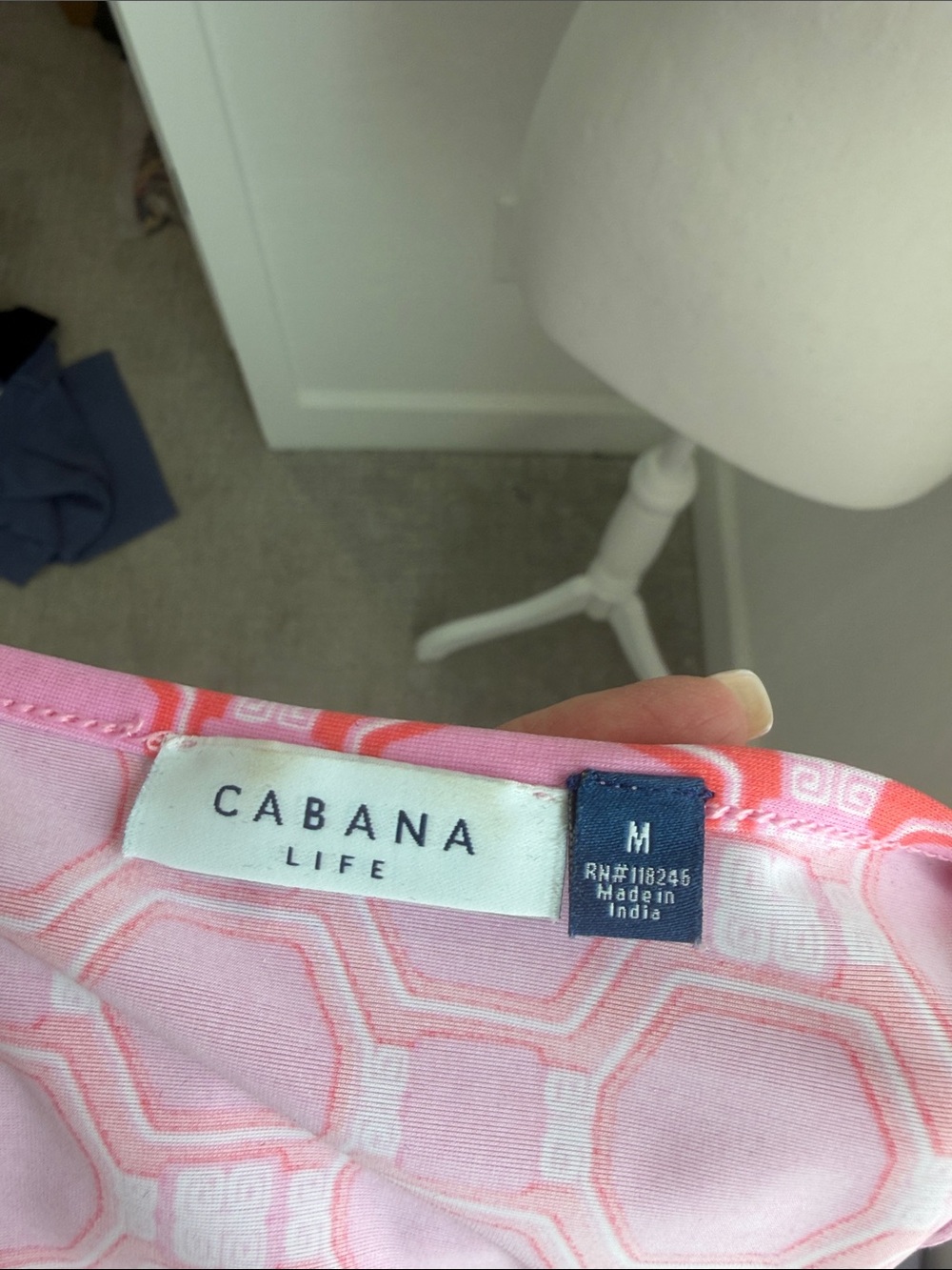 Cabana Life Sleeveless Pink Geometric Print Drawstring Dress - Picture 5 of 5